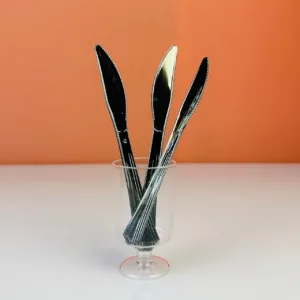 Couteaux jetables couleur argent