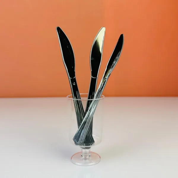 Couteaux jetables couleur argent