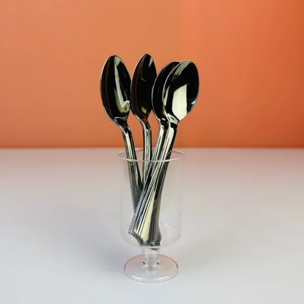 Cuillères jetables couleur argent