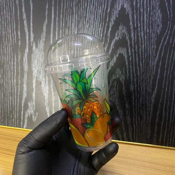 Gobelets fleuri avec couvercle rebondis 400ml - Image 2