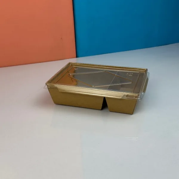 Barquettes en kraft 2 compartiments 2100ml