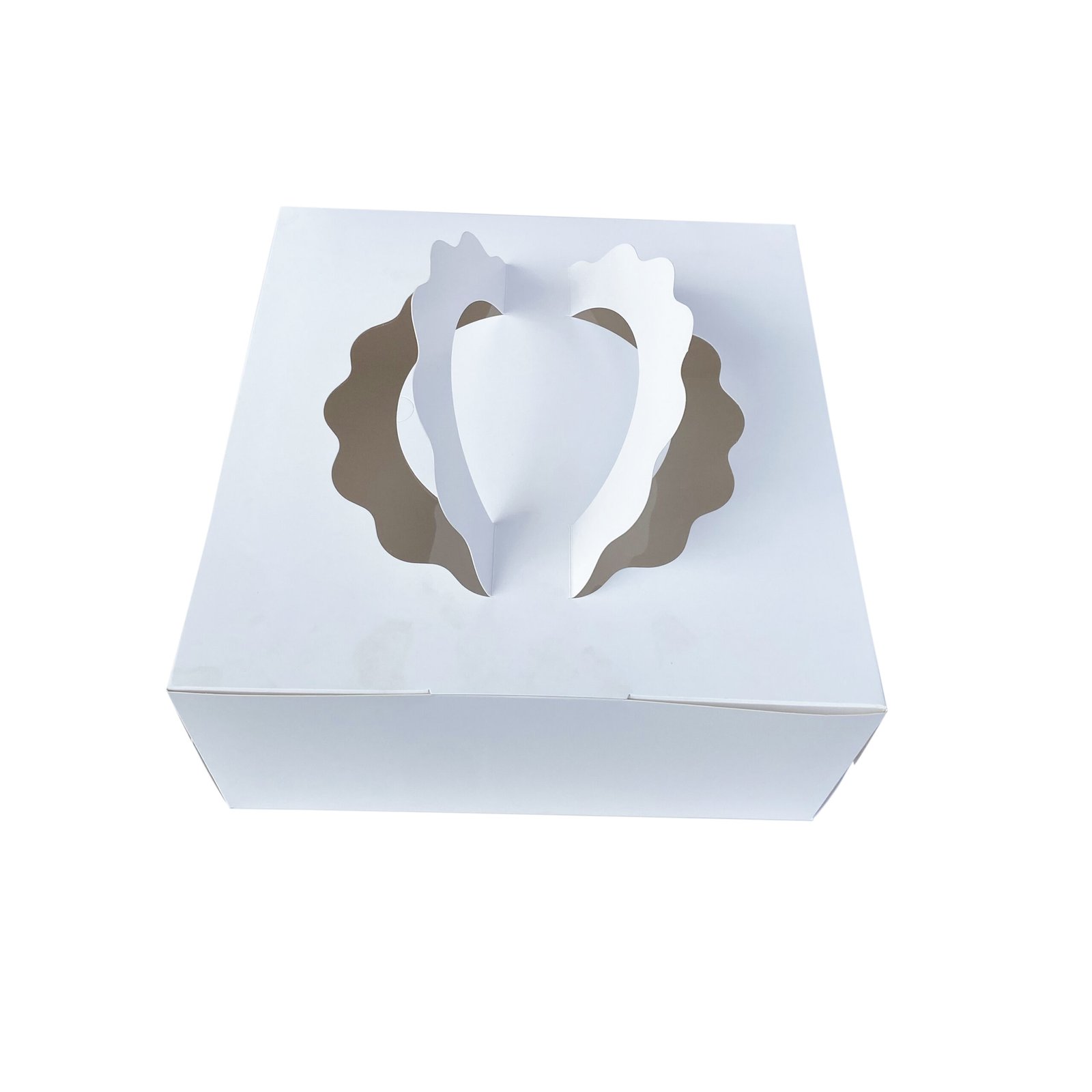 FUNCAKES Cake Box Blanco – Tortentransportbox 25,5 X 25,5 X 25 Cm, Stabil, Mit Griffen, Mehrfach Verwendbar