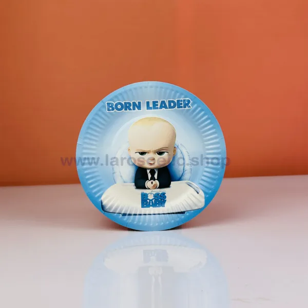 Assiettes en carton baby boss rondes 17cm