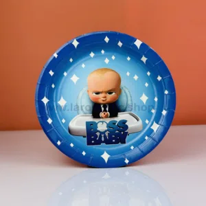 Assiettes en carton baby boss rondes 23cm