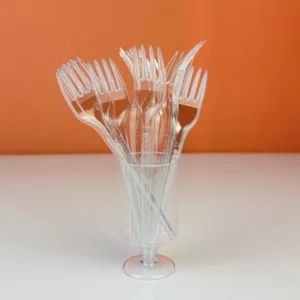 Fourchettes jetables transparentes