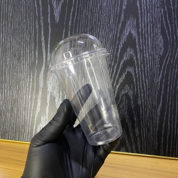 Gobelets transparent avec couvercle 400ml – Image 2