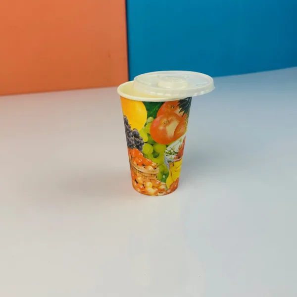 Gobelets en carton avec couverle 400ml – Image 2