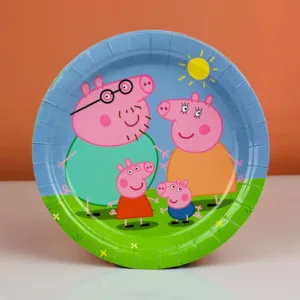 Assiettes en carton ronde peppa pig 23cm