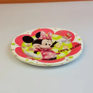 Assiettes en carton rondes minnie 17cm