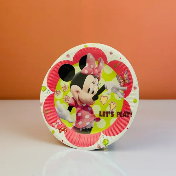 Assiettes en carton rondes minnie 17cm – Image 4