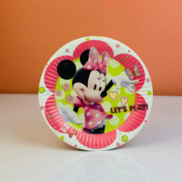 Assiettes en carton rondes minnie 17cm – Image 3