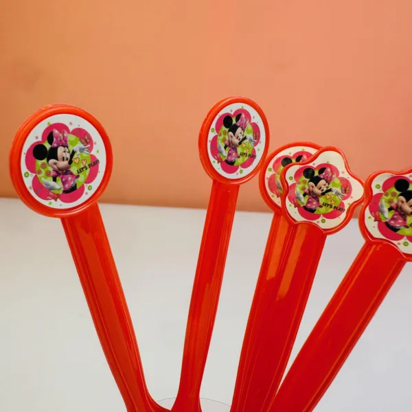 Fourchettes rouges décorées minnie – Image 2