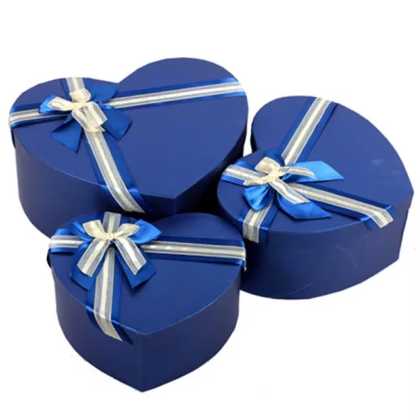 Gift box en cœur bleu