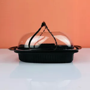 Barquettes noir à poulet avec couvercle