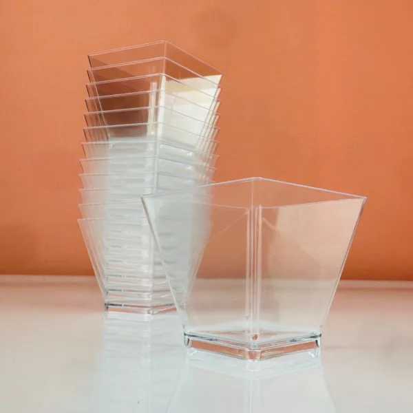 Verrines en acrylique carrée évasée 60ml – Image 4
