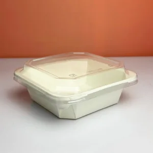 Barquettes en kraft carrée 1200ml blanc