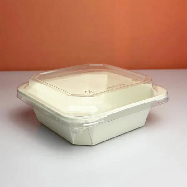 Barquettes en kraft carrée 1200ml blanc