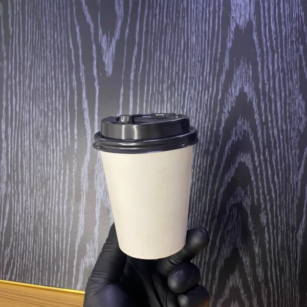 Gobelets à café avec couvercle blanc 200ml - Image 2