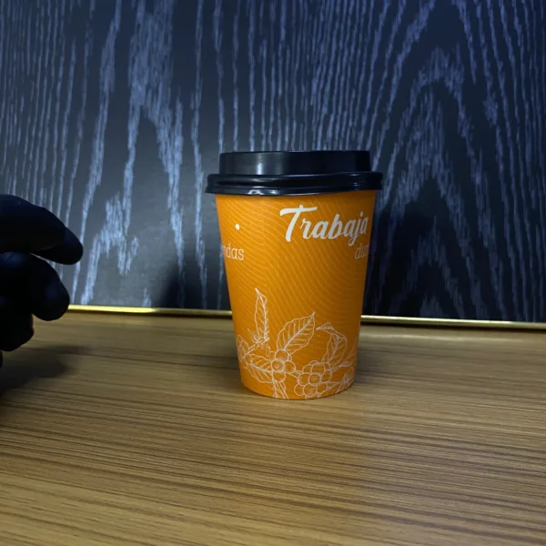 Gobelets à café avec couvercle orange 200ml - Image 4