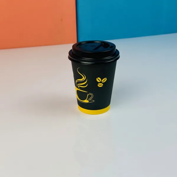 Gobelets à café avec couvercle noir 200ml