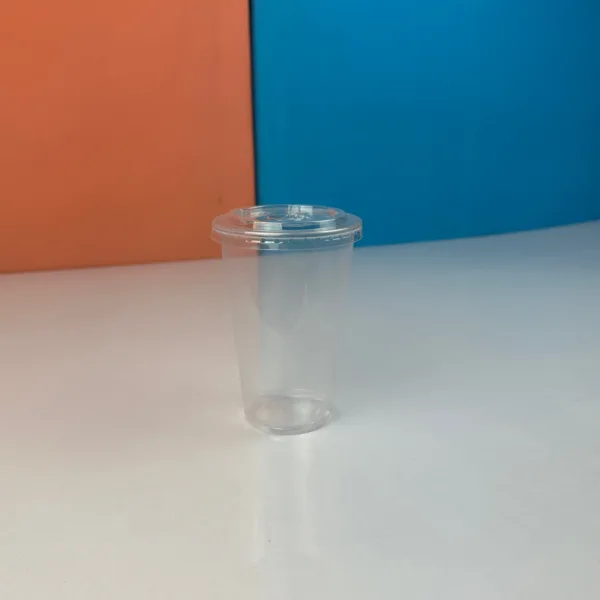 Gobelets transparent avec couvercle plat 400ml