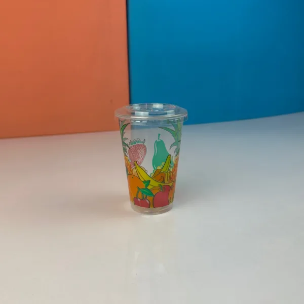 Gobelets fleuri avec couvercle plat 400ml