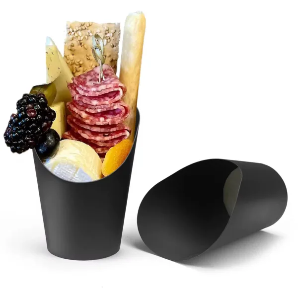 Gobelets à frites et wraps noirs 12oz – Image 2