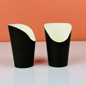 Gobelets à frites et wraps noirs 12oz