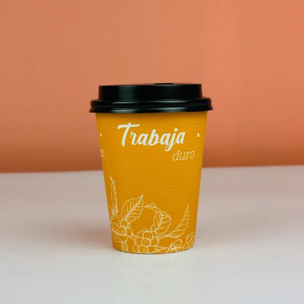 Gobelets à café avec couvercle expresso couleur orange 200ml
