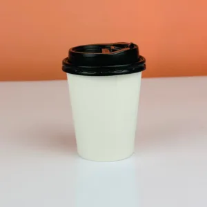 Gobelets à café avec couvercle blanc 200ml