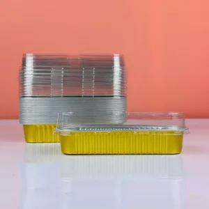 Mini barquettes en aluminium avec couvercle color or