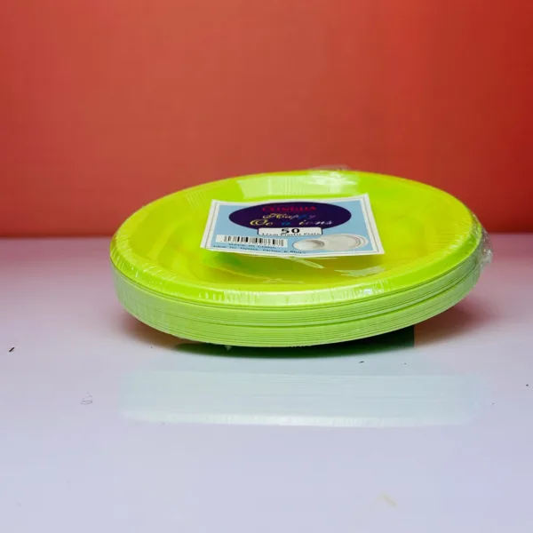 Assiettes party pack 17cm coloris vert citron – Image 2