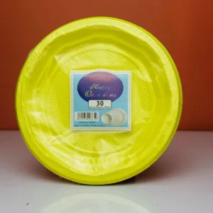 Assiettes party pack coloris jaune 22cm