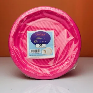 Assiettes party pack coloris fuschia 22cm