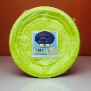 Assiettes party pack coloris vert citron 22cm