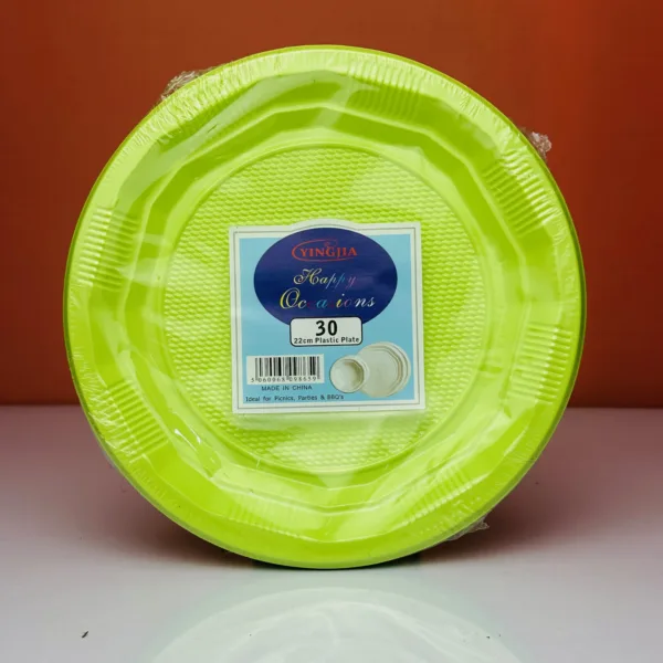Assiettes party pack coloris vert citron 22cm