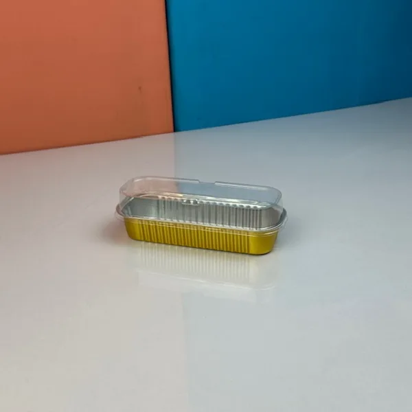 Mini barquettes en aluminium avec couvercle color or – Image 3