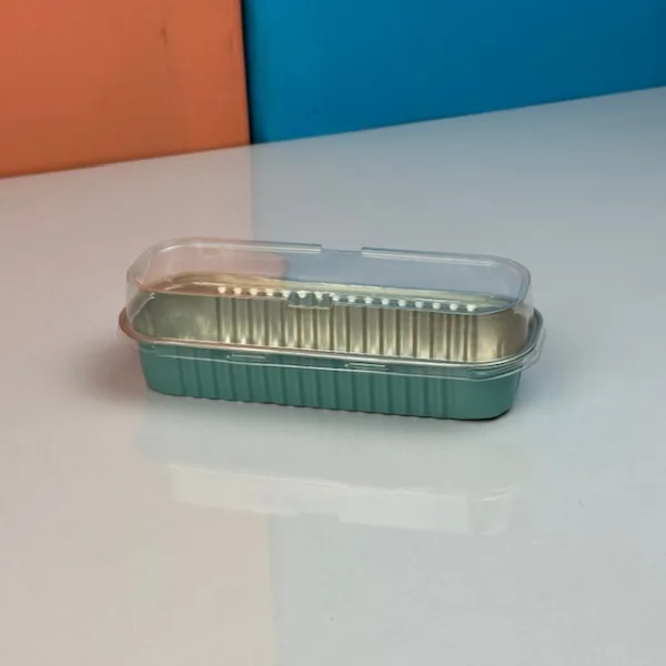 Mini barquettes en aluminium avec couvercle color vert menthe
