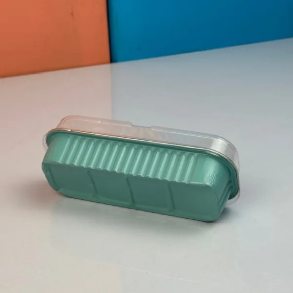 Mini barquettes en aluminium avec couvercle color vert menthe – Image 2