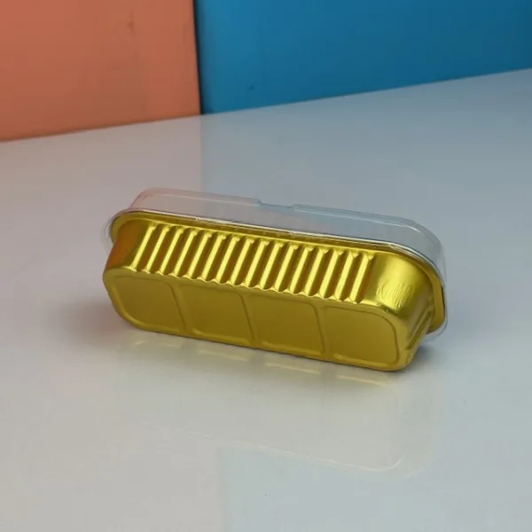 Mini barquettes en aluminium avec couvercle color or – Image 2