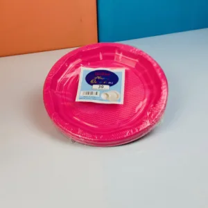 Assiettes party pack coloris rose fuschia 22cm