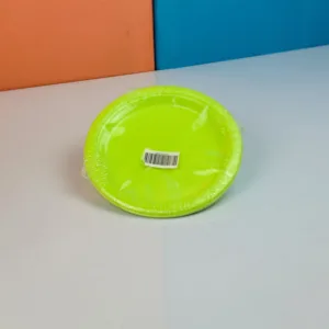 Assiettes en plastique lin coloris vert citron 17cm
