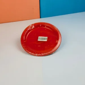 Assiettes en plastique lin coloris rouge 17cm