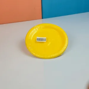 Assiettes en plastique lin coloris jaune 17cm