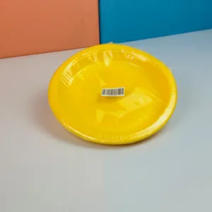 Assiettes en plastique lin coloris jaune 23cm