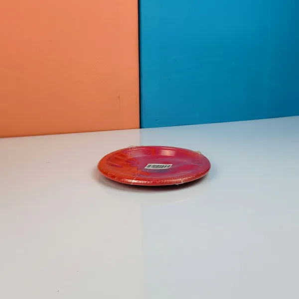 Assiettes en plastique lin coloris rouge 17cm – Image 2