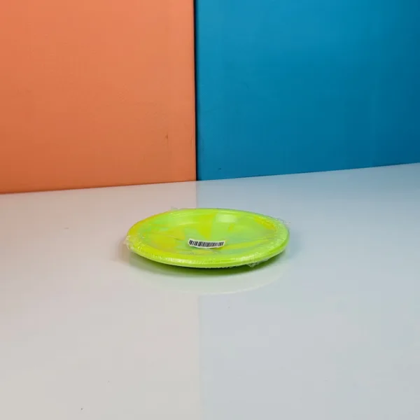 Assiettes en plastique lin coloris vert citron 17cm – Image 2