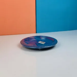 Assiettes en plastique lin coloris bleu 17cm