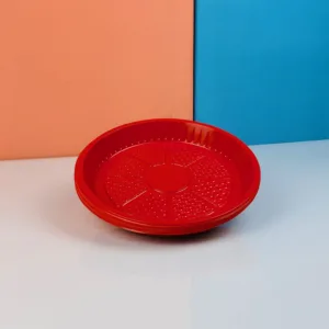 Assiettes en plastique coloris rouge 23cm