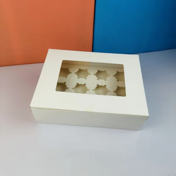 Boîte a cupcake blanc 12 trous – Image 3